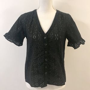 Madewell Eyelet Ruffle Sleeve Shirt